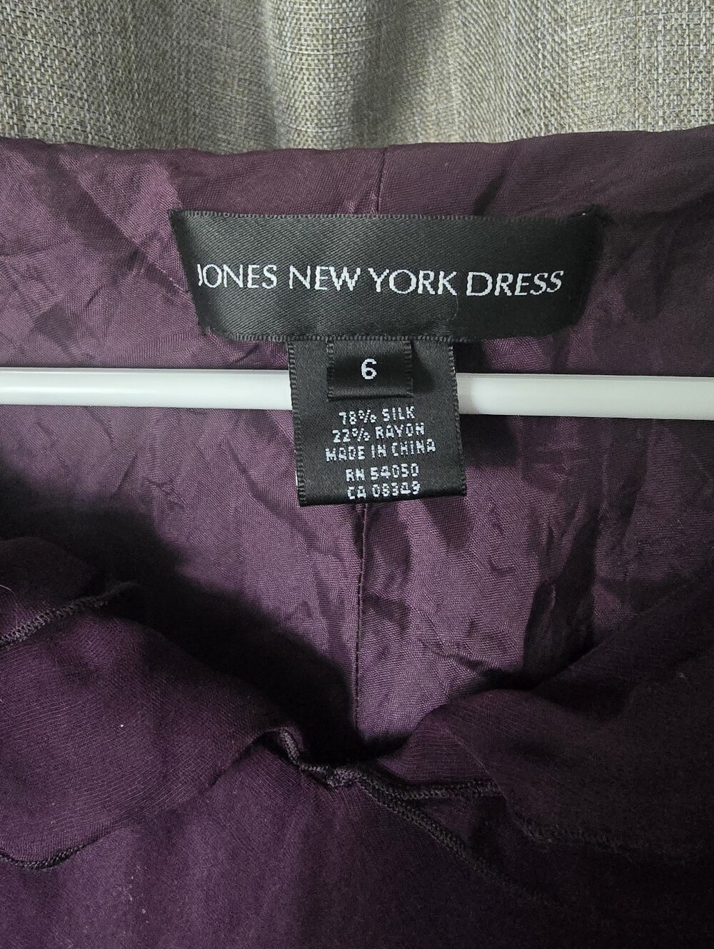 Vtg 90s Jones New York Purple Silk Burnt Velvet Floral Ruffle Midi Dress 6 Fairy - Picture 4 of 4